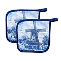 Typisch Hollands Topflappen aus Mühlenholz – Delfter Blau