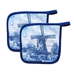 Typisch Hollands Mill Pot Holders - Delft Blue