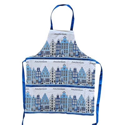 TTD Gifts Küchenschürze – Giebelhäuser – Amsterdam – Delfter Blau