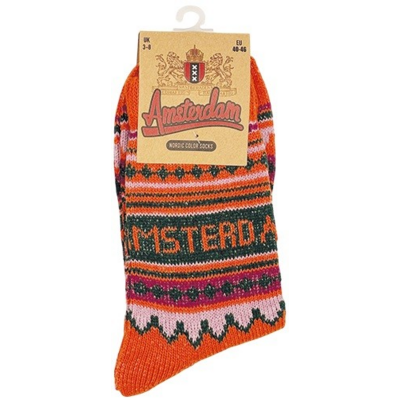TTD Gifts Nordic Amsterdam Orange Socken Größe 40-46