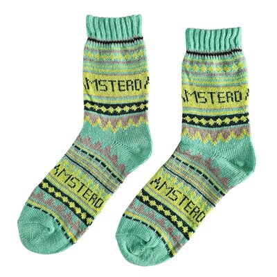 TTD Gifts Nordic Amsterdam Green Socks size 35-41