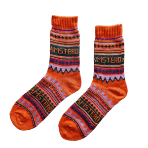 TTD Gifts Nordic Amsterdam Orange Socken Größe 35-41
