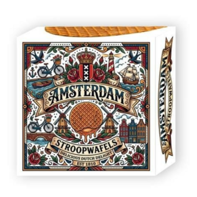 Stroopwafels (Typisch Hollands) Stroopwafels in nostalgisch doosje Amsterdam - Iconen