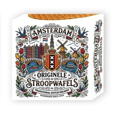 Stroopwafels (Typisch Hollands) Stroopwafels in a nostalgic box Amsterdam - Classic
