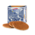 Stroopwafels (Typisch Hollands) Stroopwafels in einer nostalgischen Delfter-blauen Schachtel – Alte Straßenszene