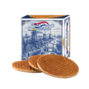 Stroopwafels (Typisch Hollands) Stroopwafels in nostalgisch doosje Delfts blauw -Nederlands molenlandschap
