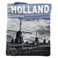 Robin Ruth Denim Nektas - Paspoorttas -Holland molens  - denim blauw/grijs