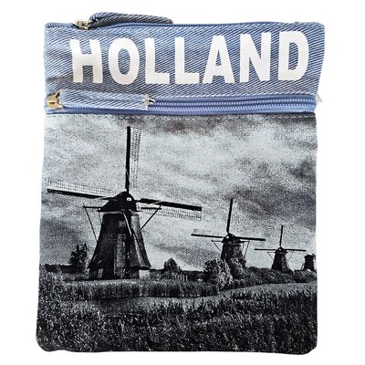 Robin Ruth Denim Nektas - Paspoorttas -Holland molens  - denim blauw/grijs