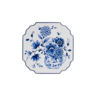 Heinen Delfts blauw Applique Still Life Cabinet des Fleurs