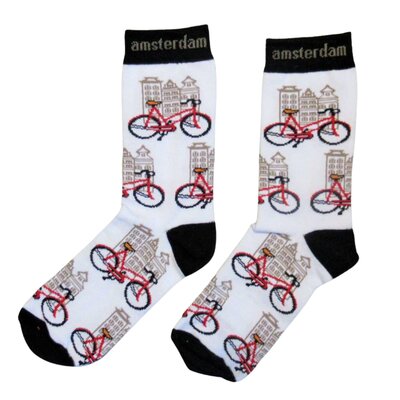 TTD Gifts Herensokken -  Fietsen en Gevelhuisjes maat 40-46