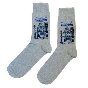 TTD Gifts Damessokken Delfts blauwe huisjes  maat 35-41