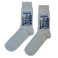 TTD Gifts Herensokken Delfts blauwe huisjes  maat 40-46