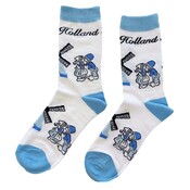 TTD Gifts Damessokken - Holland blauw-wit - Kuspaar en Molens maat 35-41