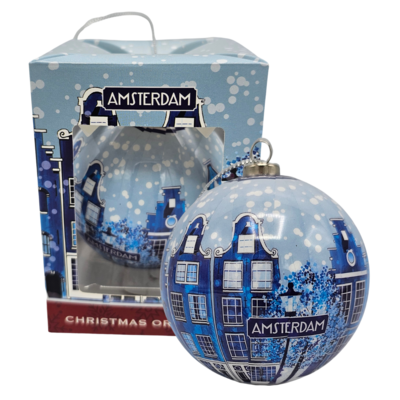 TTD Gifts Delft Blue Christmas bauble Amsterdam canal houses
