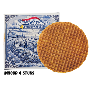Stroopwafels (Typisch Hollands) Stroopwafels in nostalgisch doosje Delfts blauw - Molen-tulpenlandschap