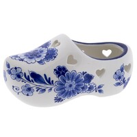 Heinen Delfts blauw Clog Tealight Holder - Delft Blue