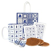 Typisch Hollands Old Holland Geschenkset mit Stroopwafeln, Tasse, Spielkarten und Holzclogs