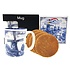 Typisch Hollands Geschenkset stroopwafels en mok - Delfts blauwe molens - Compact cadeau