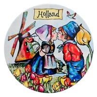 Typisch Hollands Onderzetter Holland Kissing couple kleur