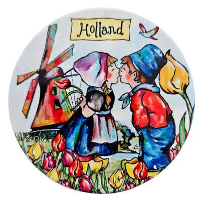 Typisch Hollands Onderzetter Holland Kissing couple kleur