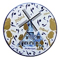 Ter Steege souvenirs Onderzetter Holland - Molen Delfts blauw en gouden tulpendecoratie
