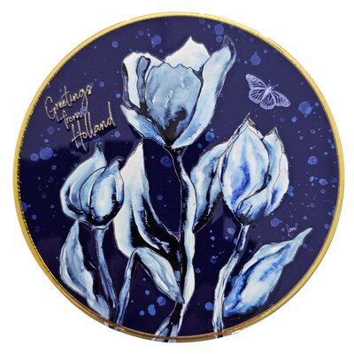 Typisch Hollands Coaster - Holland Sunblush - blue-white