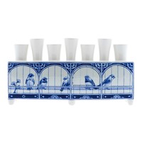 Heinen Delfts blauw Tulpenvaas Vogelkooi Rechthoek Cabinet des Fleurs