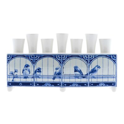 Heinen Delfts blauw Tulpenvase Birdcage Rechteck Cabinet des Fleurs