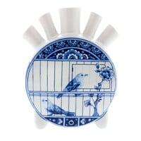 Heinen Delfts blauw Tulpenvaas Vogelkooi Rond Cabinet des Fleurs