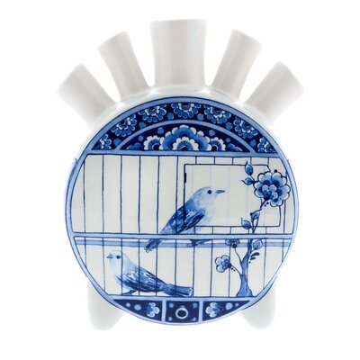 Heinen Delfts blauw Tulpenvase Vogelkäfig Runder Schrank des Fleurs
