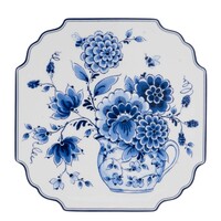 Heinen Delfts blauw Applique Stilleven Cabinet des Fleurs
