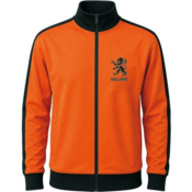 TTD Gifts Orangefarbene Trainingsjacke mit Reißverschluss - Holland Orange Black Lion