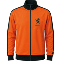 TTD Gifts Orange track jacket with zipper - Holland Orange Black Lion
