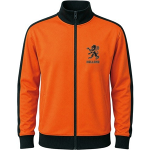TTD Gifts Oranje trainingsjack  met rits -Holland Oranje zwarte Leeuw