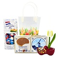 Typisch Hollands Holland PVC-Geschenktüte mit Tulpenmotiv – 2 Leckereien – 1 Souvenir