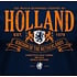 Fox Originals Holland-T-Shirt, blau mit orangefarbenem Aufdruck – Löwen und Wappen