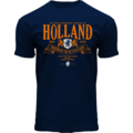 Fox Originals Holland-T-Shirt, blau mit orangefarbenem Aufdruck – Löwen und Wappen