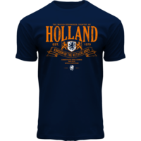Fox Originals Holland T-Shirt blauw met oranje tekst - Leeuwen en  wapen