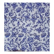 Typisch Hollands Tea towel - Delft blue floral motif - Tulips, flowers and bird