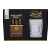 Becky`s Gift set of chocolate cigars and whiskey glass