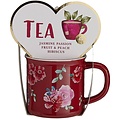 Becky`s Gift set - Red mug with floral print - and Tea