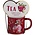 Becky`s Gift set - Red mug with floral print - and Tea