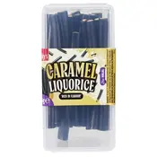 Becky`s Dropstengels - caramel - transparante bewaardoos 275 gram