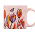 Ter Steege souvenirs Mok rose met oranje-rode tulpen en vlinder.