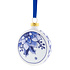 Heinen Delfts blauw Weihnachtskugel, flaches Stechpalmenblatt mit Beeren, 6 cm – Delfter Blau