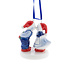 Heinen Delfts blauw Kerstornament - Delfts blauw -  Kussend kerst-paar