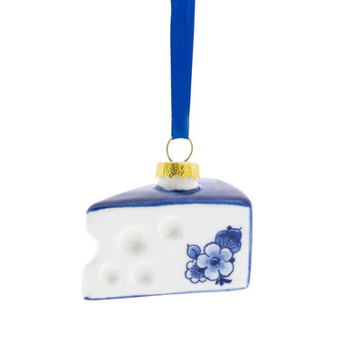 Heinen Delfts blauw Kerstornament Kaas - Delfts blauw
