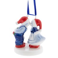 Heinen Delfts blauw Weihnachtsschmuck – Delfter Blau – Küssendes Weihnachtspaar