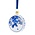 Heinen Delfts blauw Christmas bauble Flat Holly Leaf and berries 6 cm - Delft Blue