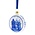Heinen Delfts blauw Kerstbal Plat Huisjes 6 cm - Delfts blauw